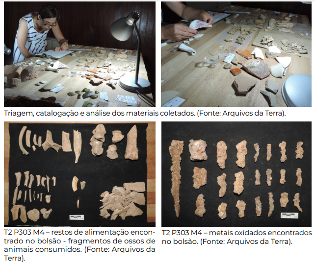 Imagens dos fragmentos encontrados na Ponta do Caju